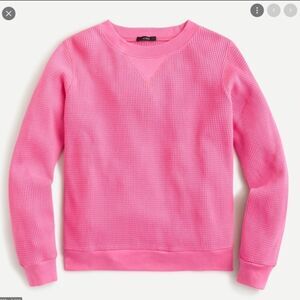 J. Crew Waffle Knit crewneck pullover top sweatshirt sz S Pink